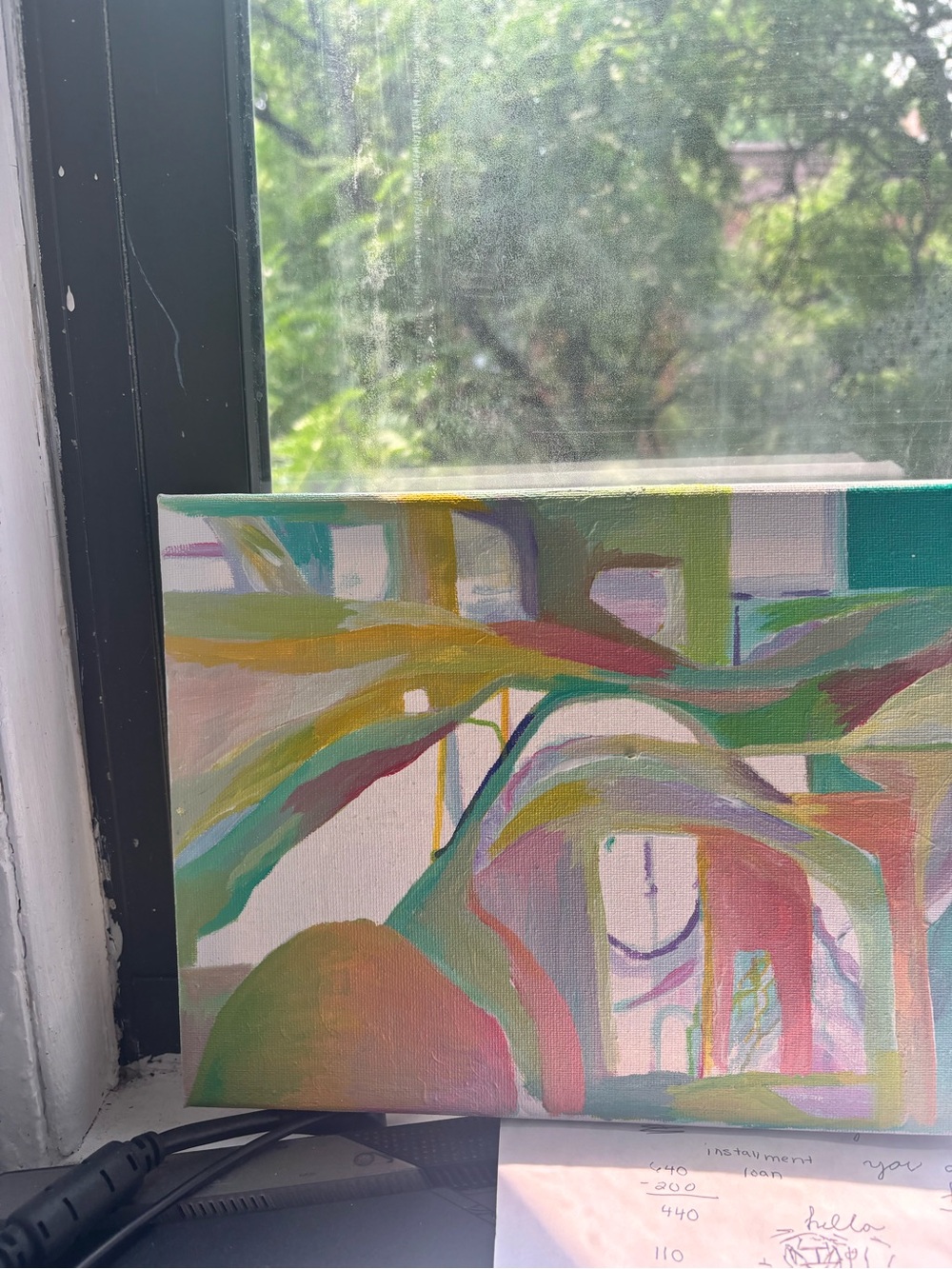 Abstract Pastel Canvas Wall Art - Multicolor